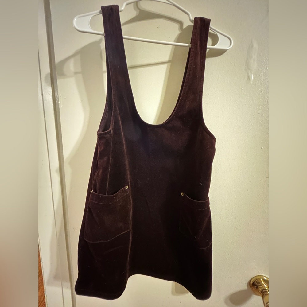 Sage Dark Purple Brown Sleeveless Overall Dress
